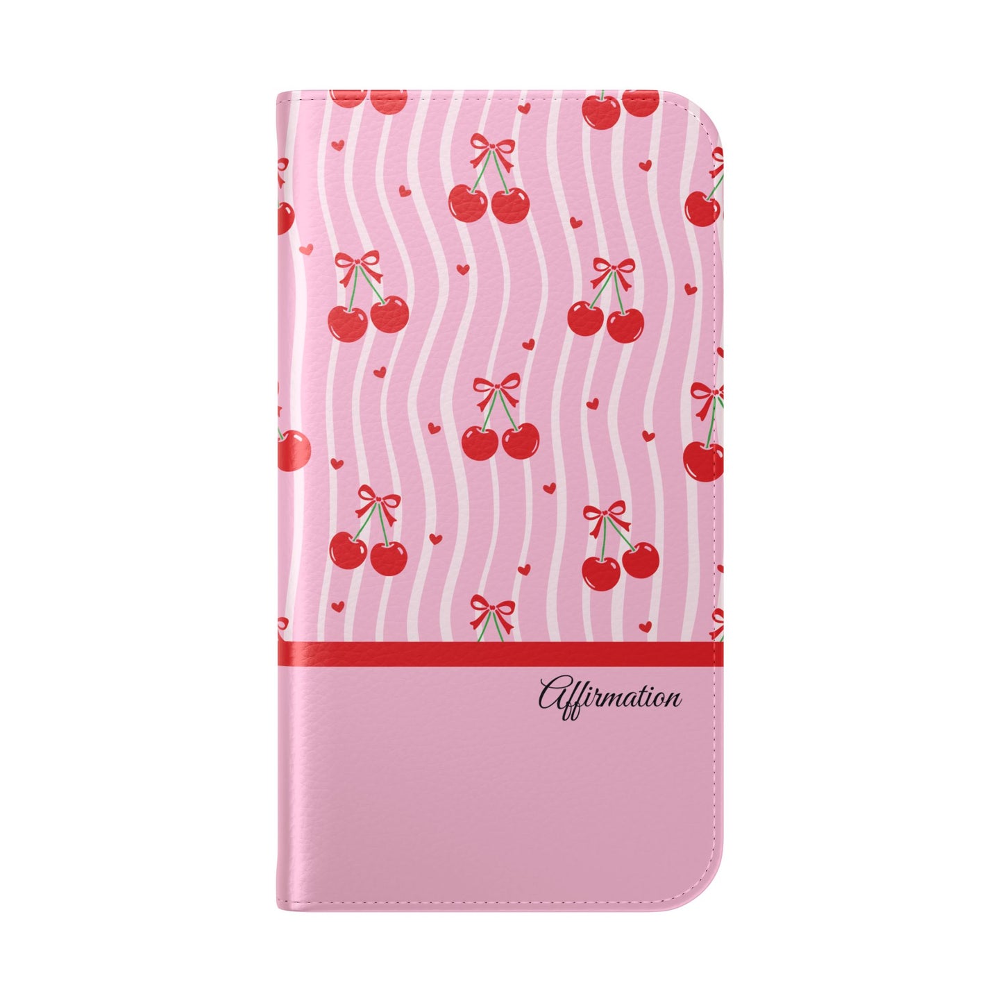 Personalized Cherry Blossom Dreams Flip iPhone and Samsung Cases — Wallet Folio with Name & Affirmation.