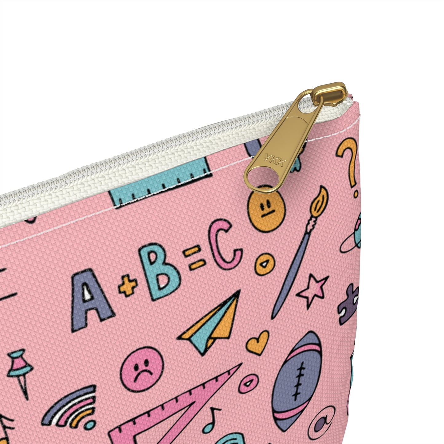 Personalized Pink Chalkboard Chic Composition Book Inspired Accessory Pouch, Kids School Supplies, Classroom Organizer, Teacher Gift, Fun Stationery Case, Back to School