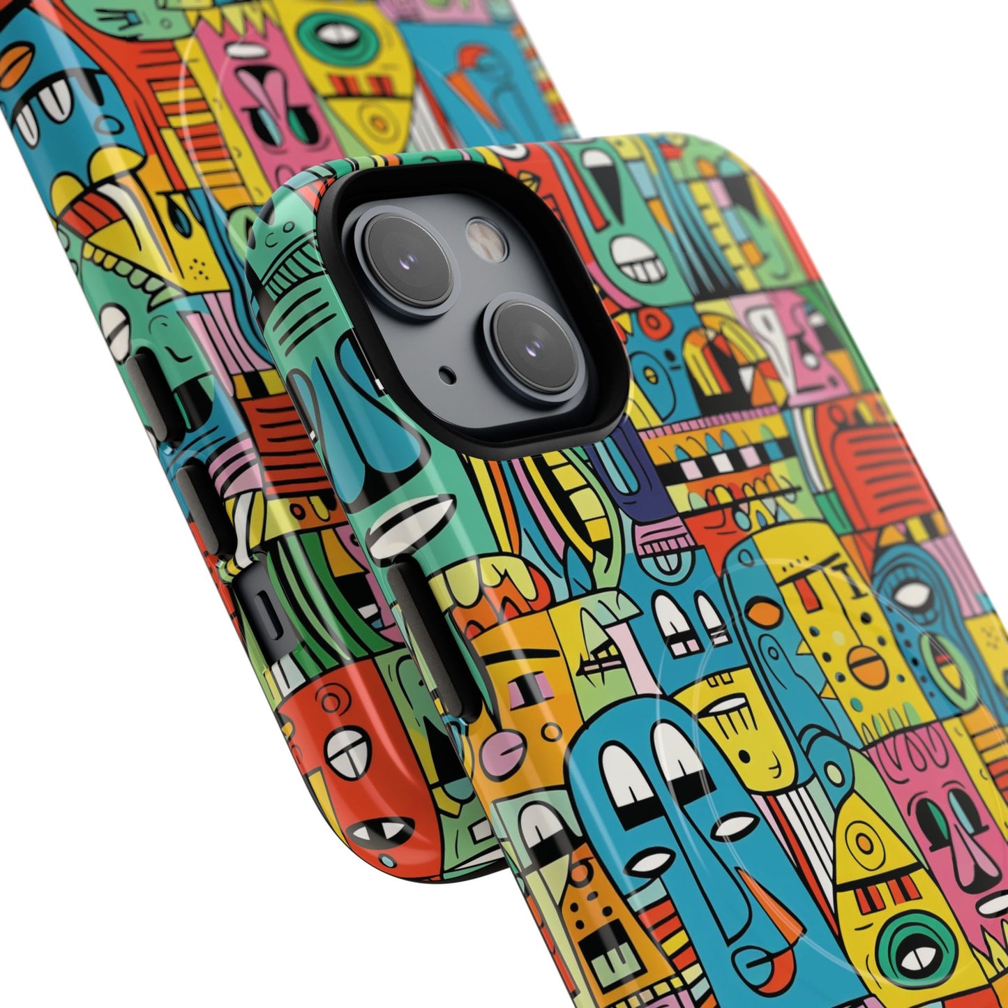 Vibrant Art Magnetic Phone Case, Colorful Protector, Unique iPhone Case, Gift for Artists, Trendy Tech Accessory