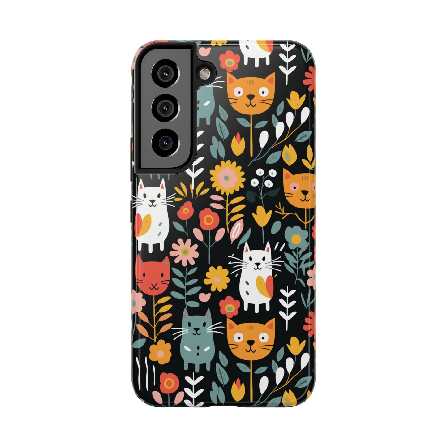 Whimsical Feline Garden Samsung Tough Phone Cases