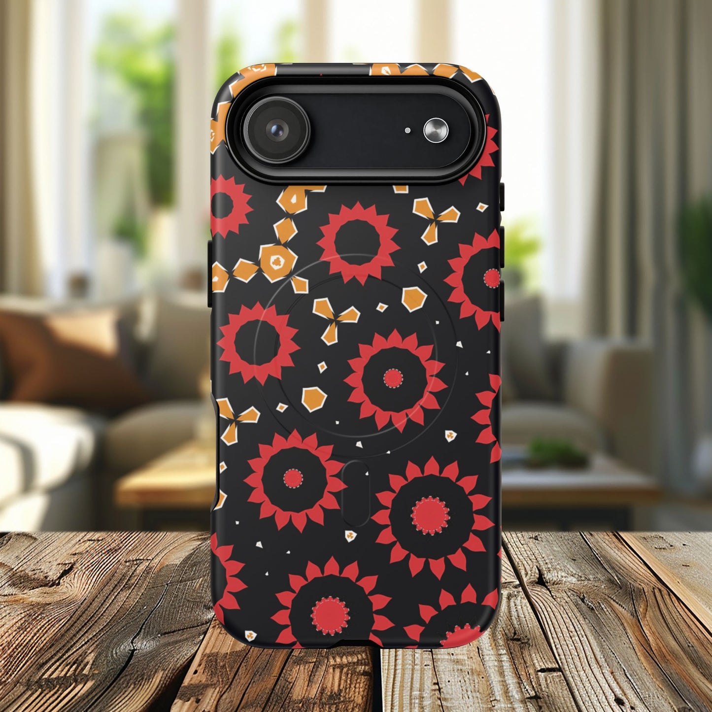 Midnight Ember Bloom Tough Magnetic iPhone Case, Bohemian Floral Design, Stylish iPhone Protection, Gift for Her, Trendy iPhone Accessories