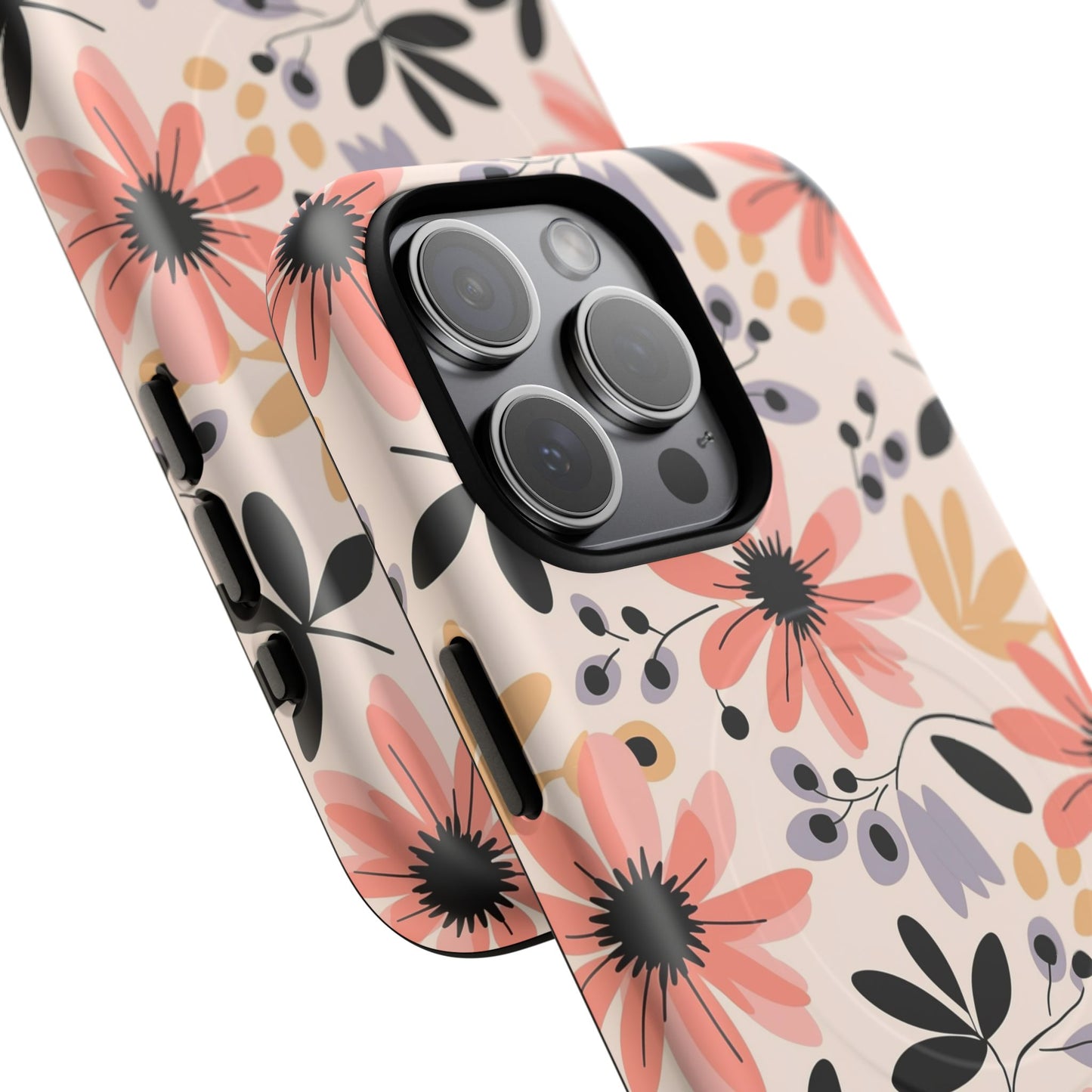 Stylish Soft Petal Noir iPhone Case, Floral iPhone Accessory for Her, Tough iPhone Magnetic Cases, Trendy iPhone Cover, Gift for Friends, Summer Vibes