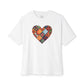 Patchwork Hearts Unisex Oversized Bella Canvas Boxy Tee