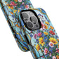 Floral Stained Glass Tough Magnetic Case, Durable Phone Cover, Gift for Nature Lovers, Unique Floral Design, Phone Accessories for All Occasions.