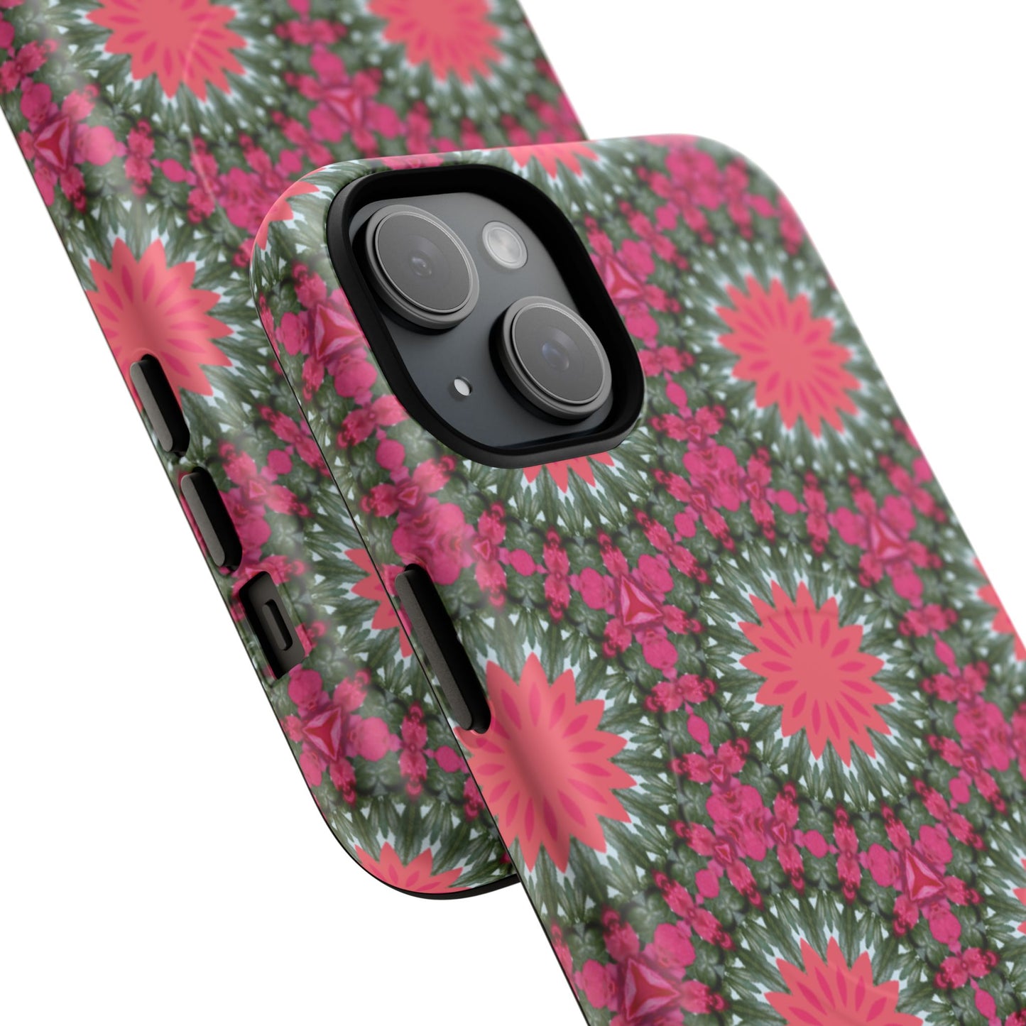 Floral KaleidoBloom iPhone Case, Tough Magnetic Cases, Floral iPhone Cover, Stylish Tech Accessory, Durable Design, Vibrant Gift Idea