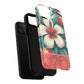 Tough Floral Phone Case, Tropical Hibiscus Design, Gift for Her, Summer Accessory, Customizable Phone Cover