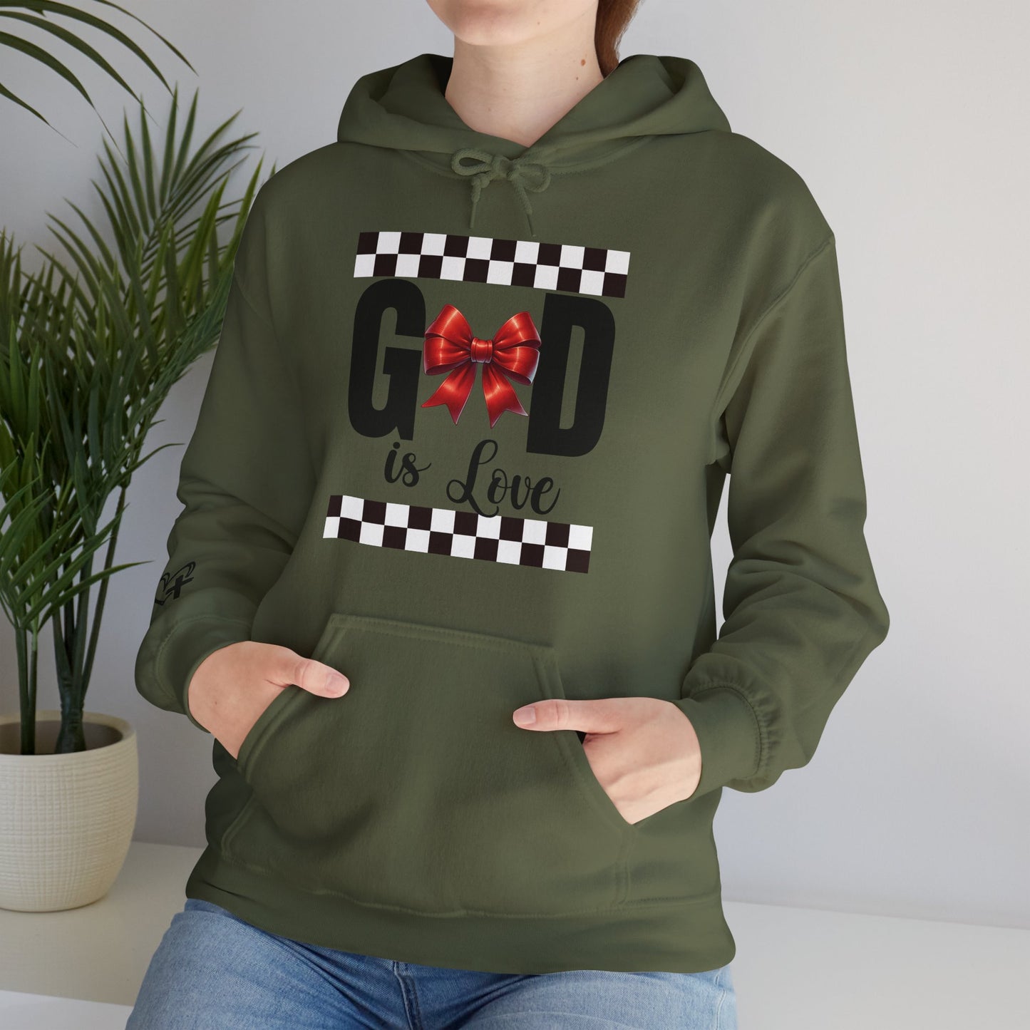 GOD is LOVE Unisex Heavy Blend™ Gildan Hooded Sweatshirt.