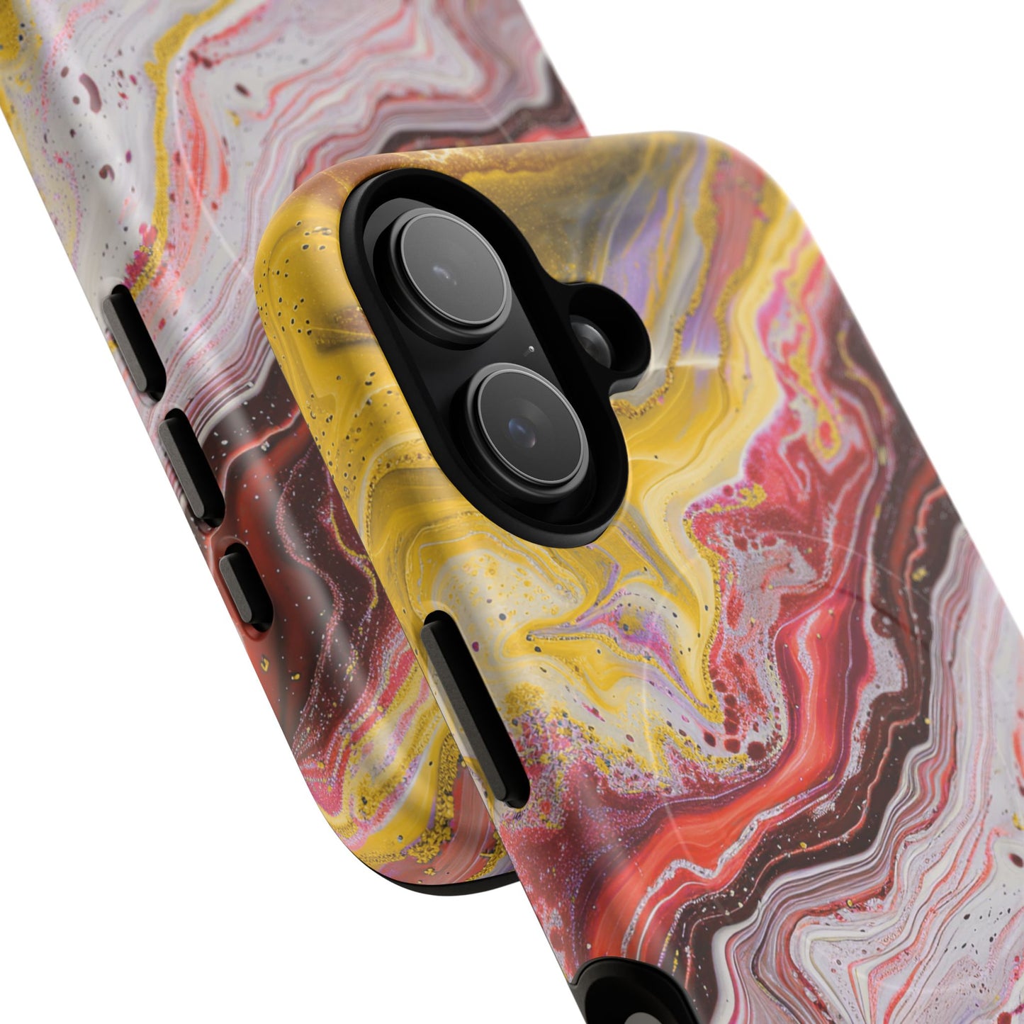Colorful Red Marble iPhone Case, Tough Magnetic Cases, Stylish iPhone Protection, Unique Gift for iPhone Lovers, iPhone Accessories