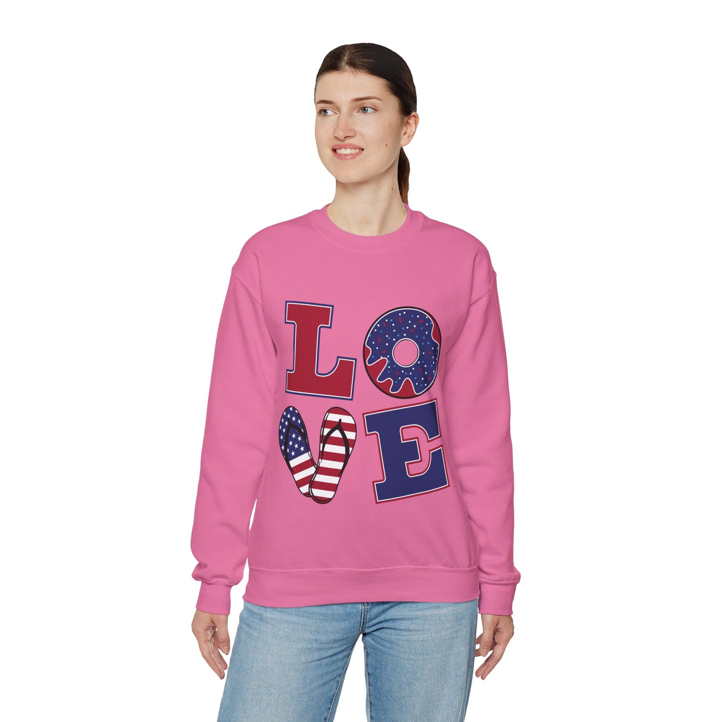 Patriotic LOVE Unisex Heavy Blend™ Crewneck Sweatshirt