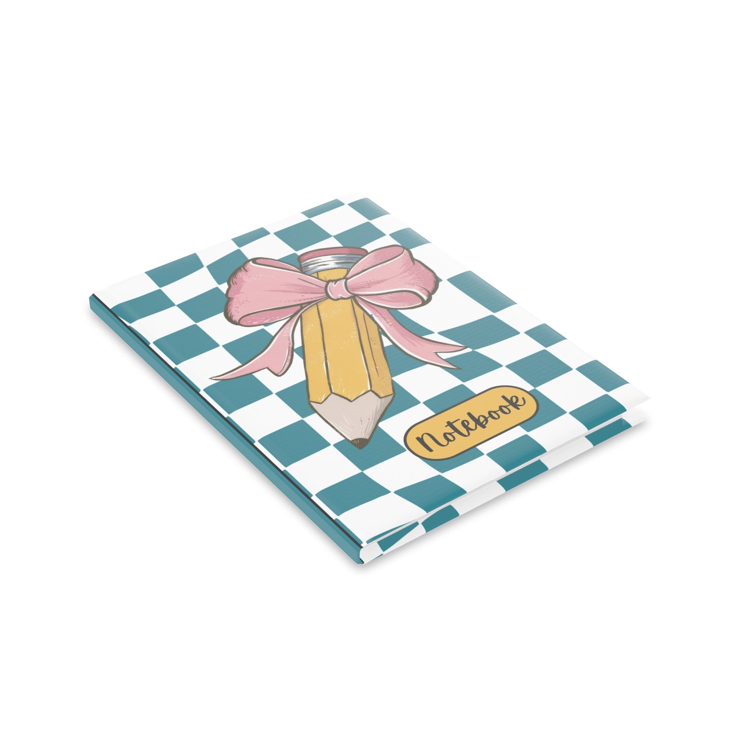 Teal Checkered Charm A Hardcover Notebook (PY)