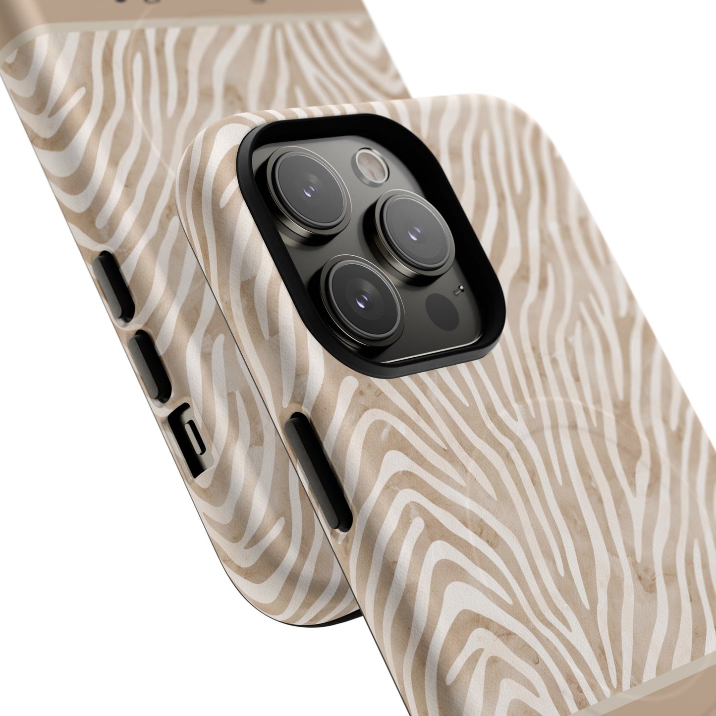 Personalized Zebra Animal Print Cover, Tough Magnetic MagSafe® iPhone® 13, 14, 15, 16, 17, Pro, Pro Max, Plus Cases (Custom Name).