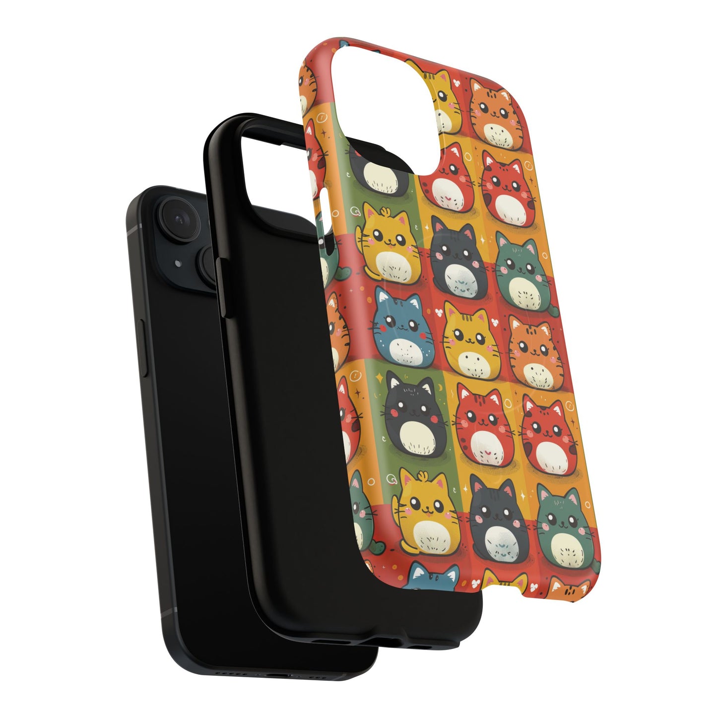 Cute Kawaii Cat iPhone Case, Tough Magnetic iPhone Case, Animal Lover Gift, Kawaii iPhone Cover, Fun Cat Design