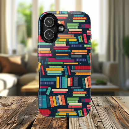 Colorful Book-Themed Phone Case, Literary Gift, Tough Magnetic Case, Book Lover’s Accessory, Phone Protection, Reading Enthusiast