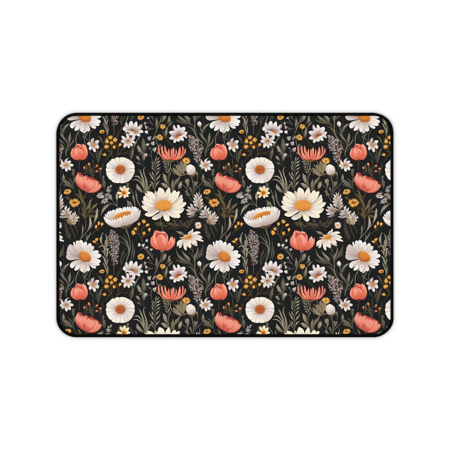 Blossom Elegance: Noir Garden Desk Mat