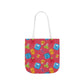 Personalized Kawaii Composition Book Inspired Canvas Tote Bag with Colorful Straps, Cute School Bag, Eco-Friendly Tote, Back to School Shopping Bag, Teacher Gift Idea