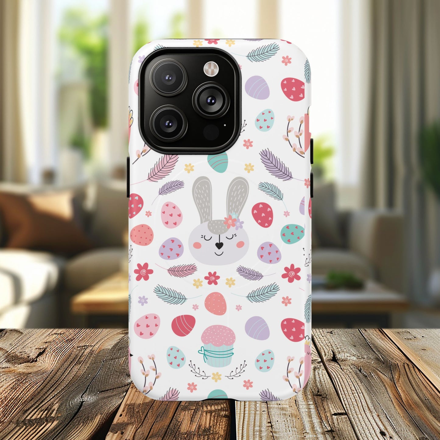 Cute Easter Bunny iPhone Case, Tough Magnetic Phone Cover, Spring Gift, Durable iPhone Accessory, Adorable Easter Decor