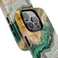 Magnetic iPhone Cases with Green Marble Design, Tough Magnetic Cases, iPhone Accessories, Gift for Her, Trendy iPhone Cover
