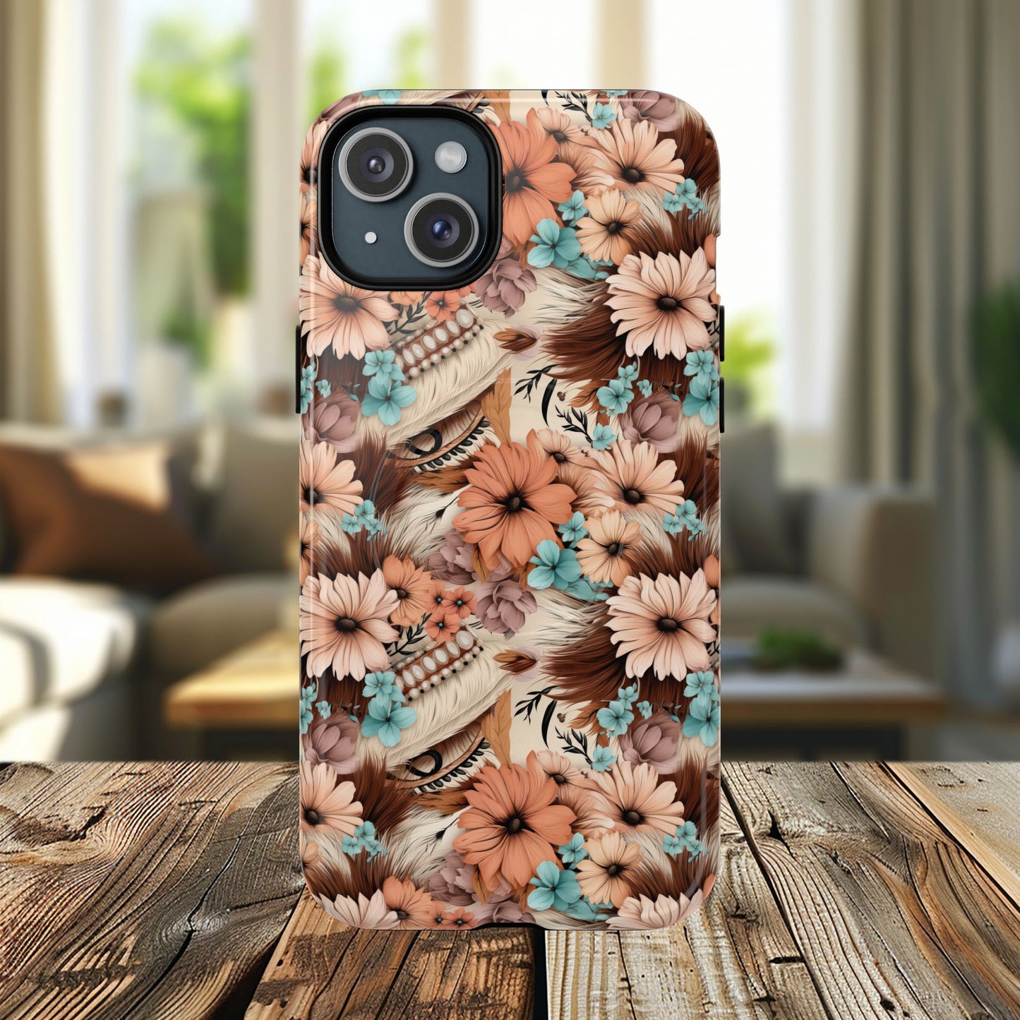 Spirit in Bloom Tough iPhone Magnetic Cases, Cute iPhone Accessories, Flower Design, Gifts for iPhone 14, 15, 16, 17, Pro Max, Boho Style, Western Style