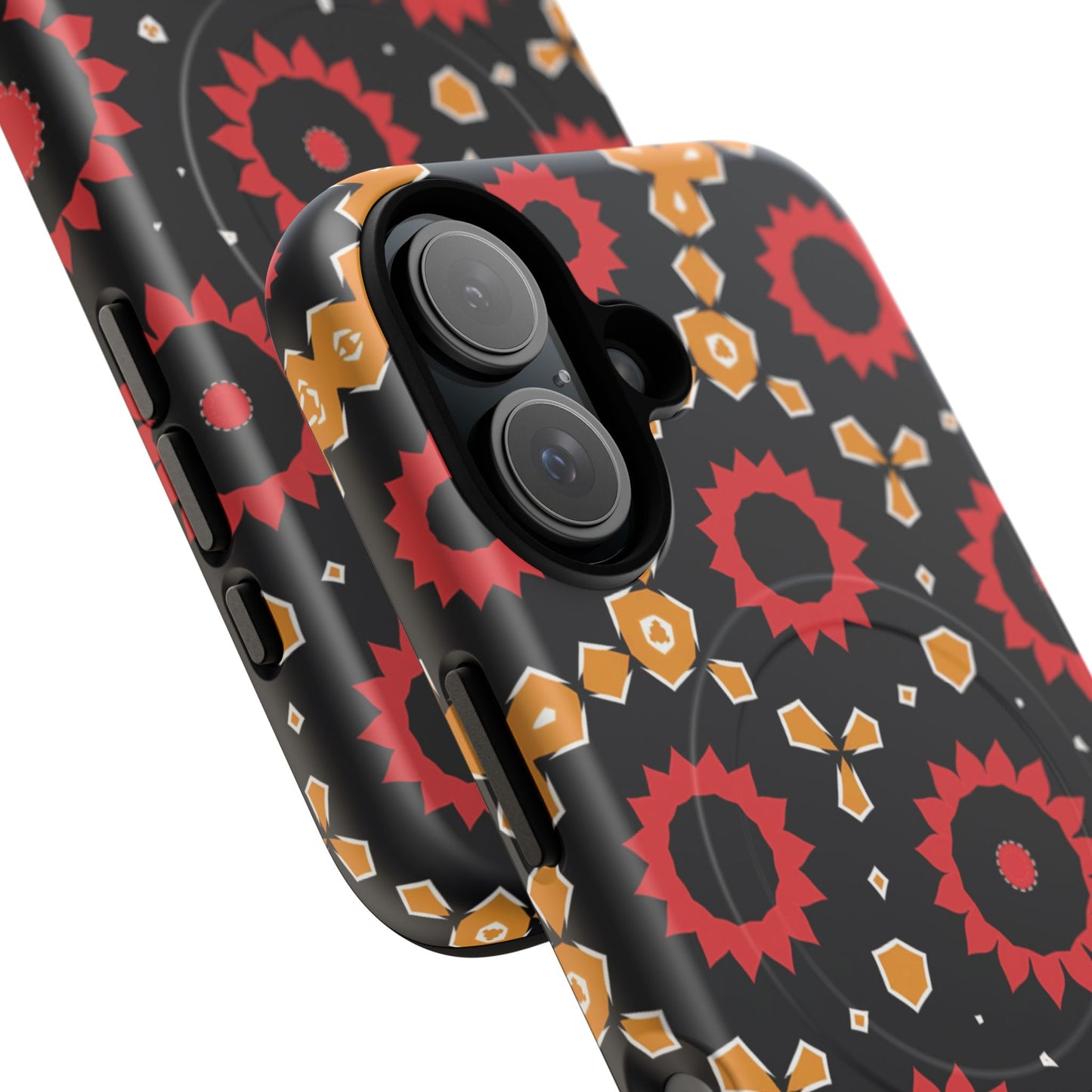 Midnight Ember Bloom Tough Magnetic iPhone Case, Bohemian Floral Design, Stylish iPhone Protection, Gift for Her, Trendy iPhone Accessories