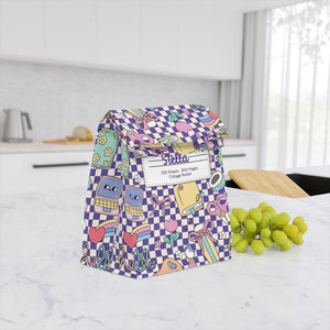 Custom Purple Doodle Daydream Composition Book Inspired Stylish Polyester Lunch Box for Kids - Perfect for School, Picnics, or Snacks | Personalized ABC Design, Back to School, Family [...]