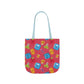 Personalized Kawaii Composition Book Inspired Canvas Tote Bag with Colorful Straps, Cute School Bag, Eco-Friendly Tote, Back to School Shopping Bag, Teacher Gift Idea