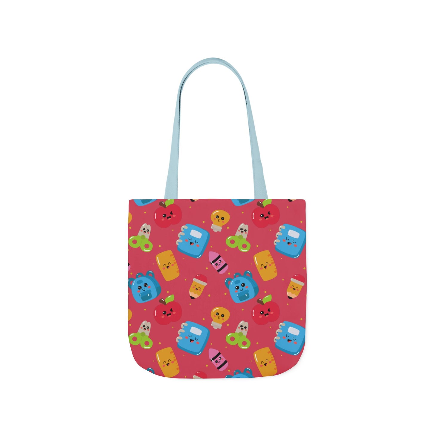 Personalized Kawaii Composition Book Inspired Canvas Tote Bag with Colorful Straps, Cute School Bag, Eco-Friendly Tote, Back to School Shopping Bag, Teacher Gift Idea