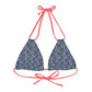 Purple Tropical Bliss Strappy Triangle Bikini Top (AOP)- (PY)