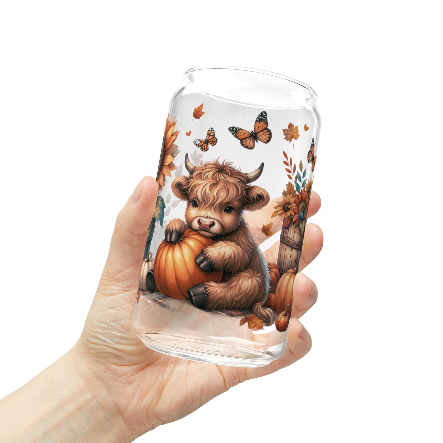 Highland Cow Sipper Glass, 16oz