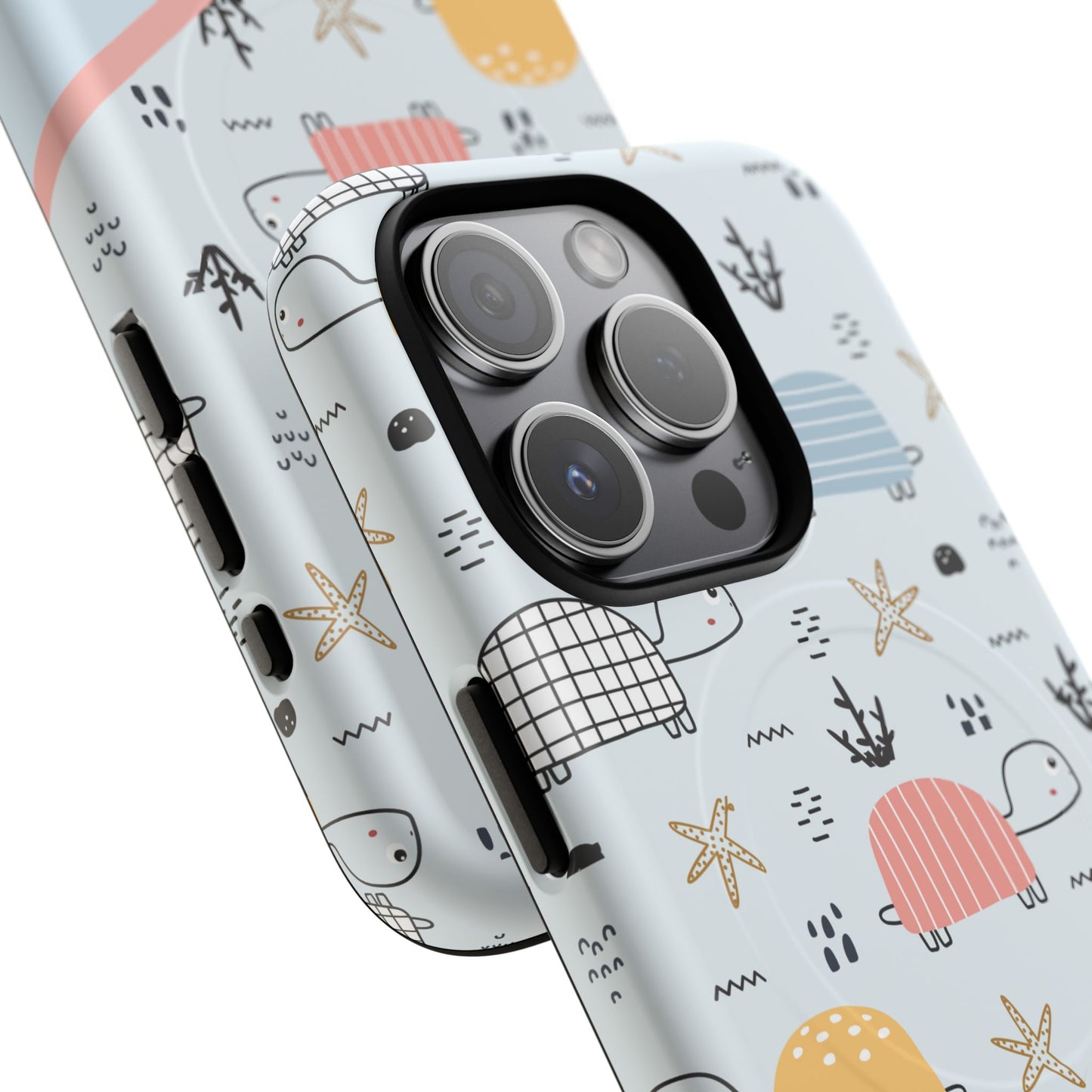 Personalized Cute Turtle Tough Magnetic MagSafe® Cell Cover, Ocean Theme Case, Sea Life Gift for Beach Lovers, iPhone® 13, 14, iPhone 15, iPhone 16, iPhone 17, Pro, Pro Max, Plus Cases.