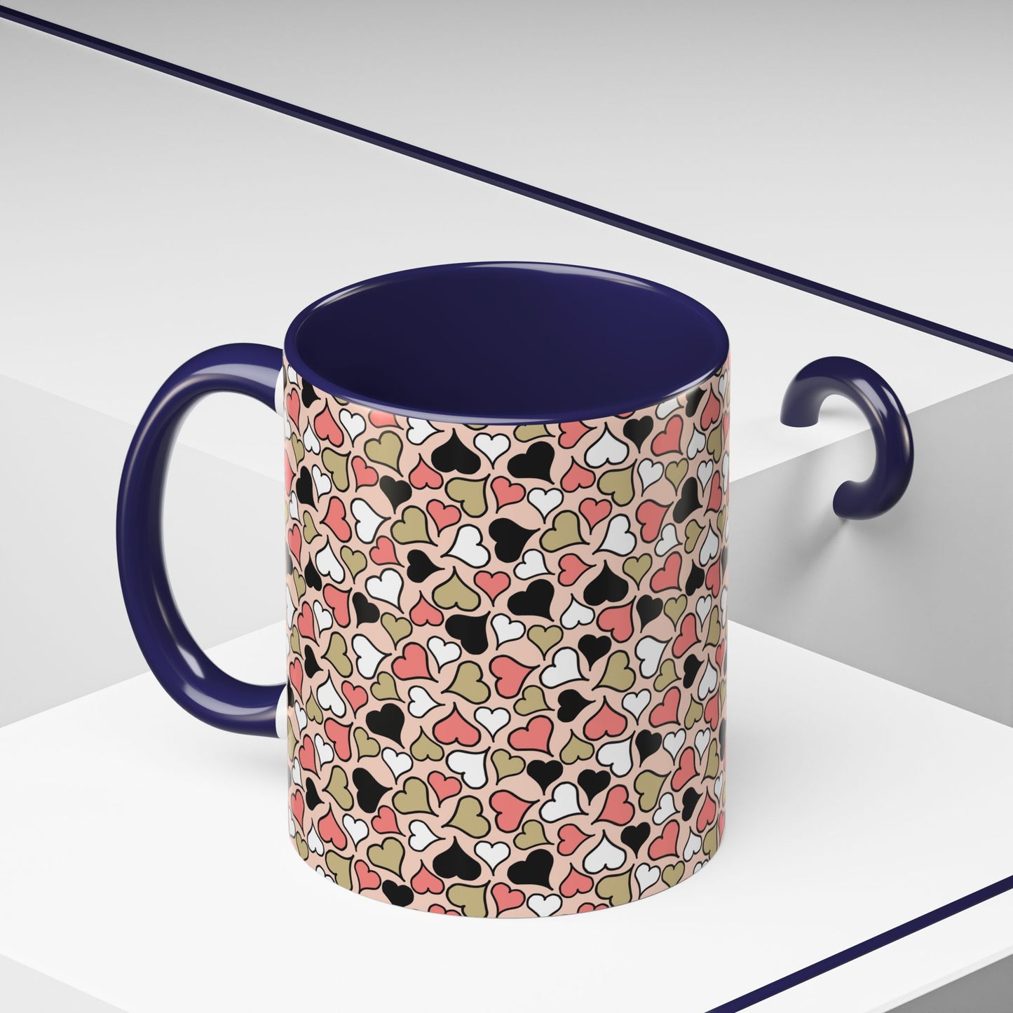 Colorful Heart Pattern Coffee Mug - Perfect Gift for Love & Friendship