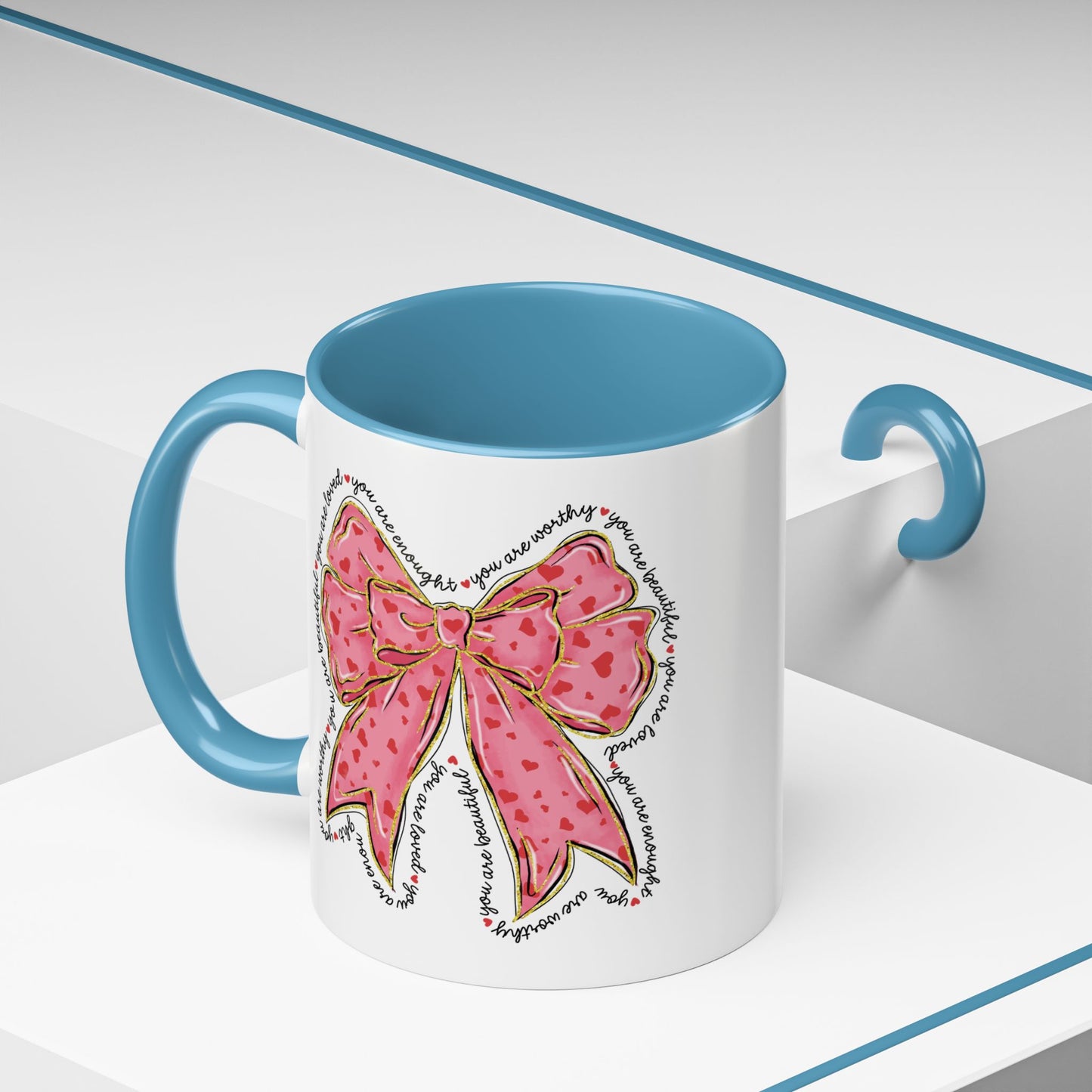 Affirmation Bow Accent Coffee Mug (11oz).