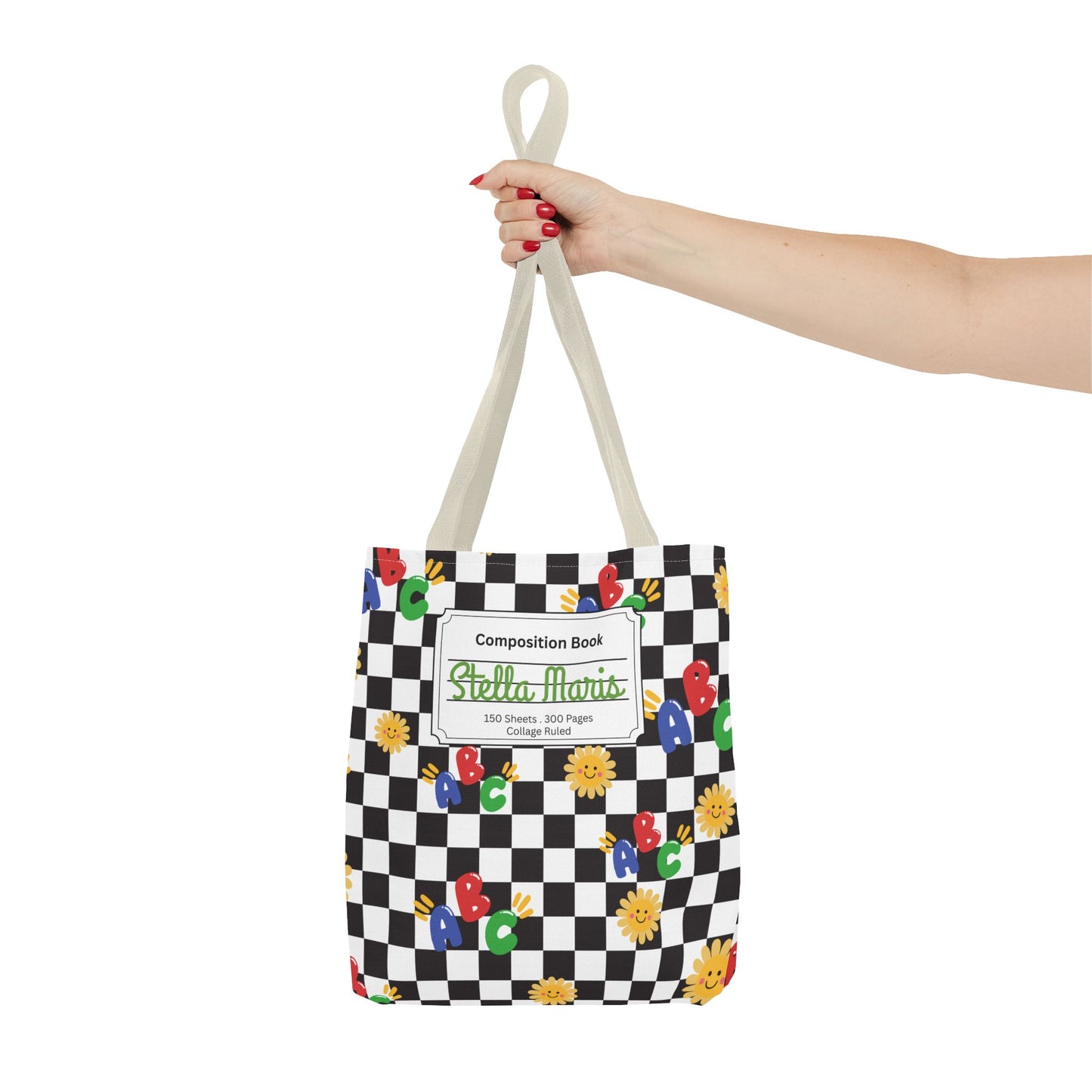 Personalized Schoolyard Chic Composition Book Inspired Tote Bag, Back to School Tote, Teacher Gift, Kids Bag, Custom Name Bag, Educational Accessories, Back to School Tote Bag.