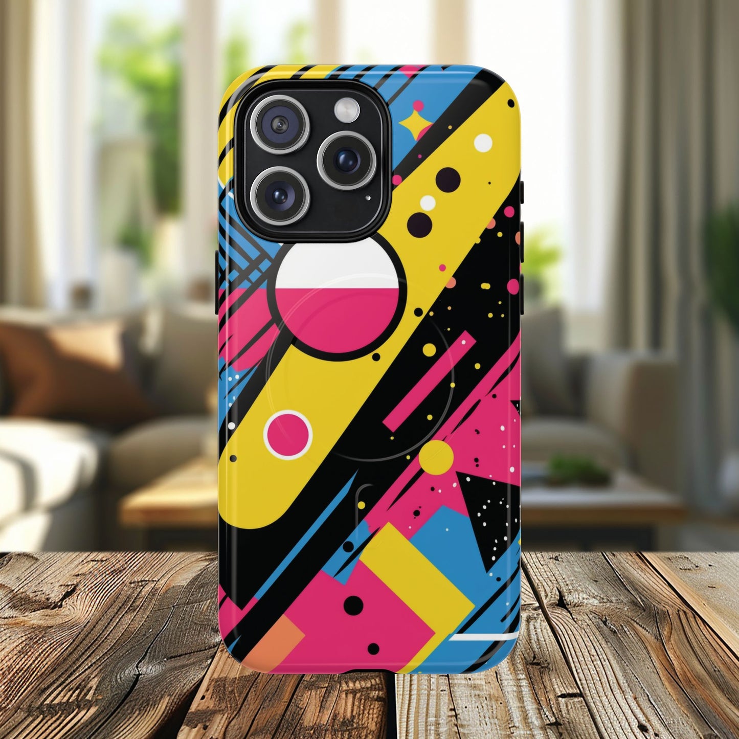 Electric Motion Mix iPhone Cases for Creative Souls | Tough iPhone Magnetic Cases, Stylish Protection, Unique iPhone Accessories, Gift for Art Lovers, Retro Vibes