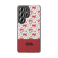Personalized Rosette Coquette Floral Bow Clear iPhone, Samsung Cases — Custom Name Phone Cover