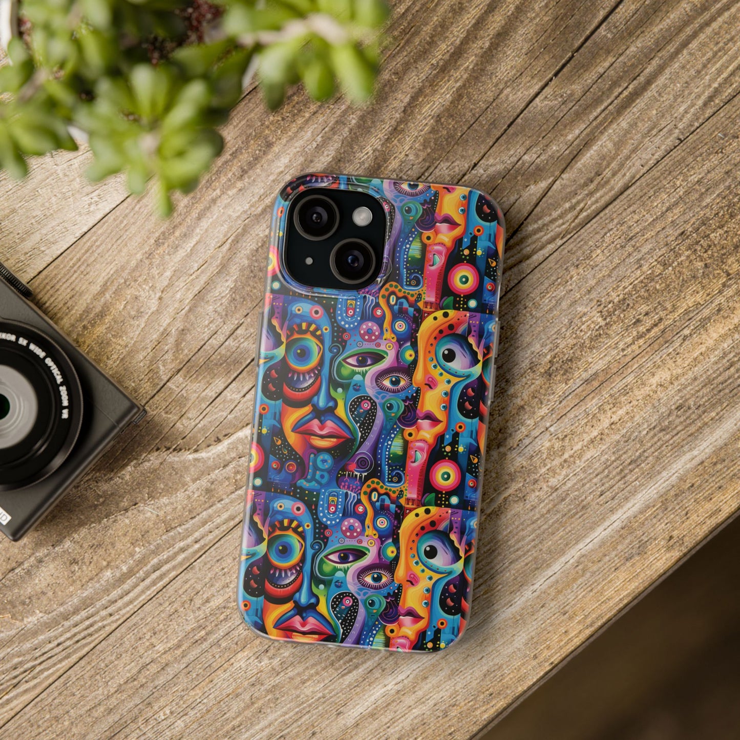 Psychedelic Visions Flexi iPhone and Samsung Case - Colorful Abstract Design.