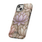 Personalized Lotus Floral Stained Glass Effect Tough Phone Case