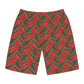 Red Tropical Bliss Men's Board Shorts (AOP)- (PY)