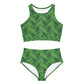 Green Tropical Bliss Sporty Bikini Set (AOP)