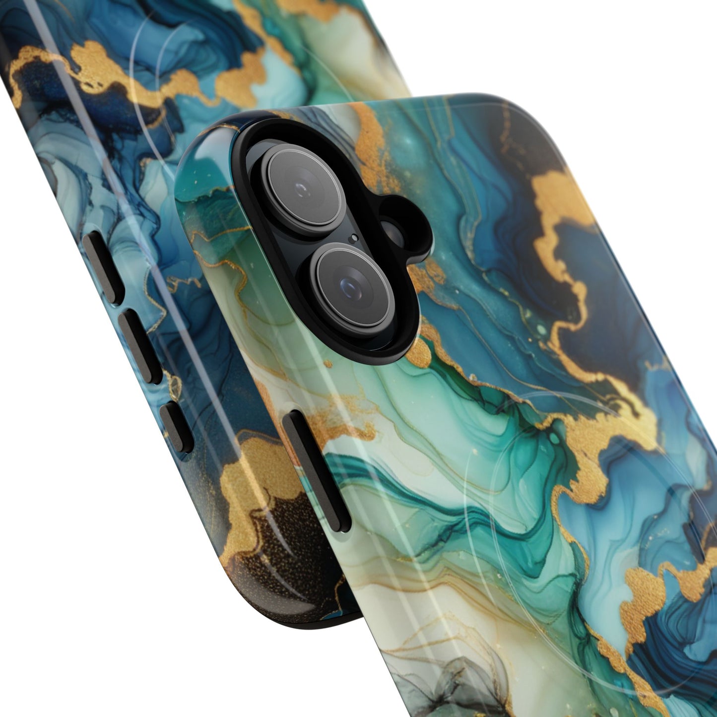 Ocean Quartz Luxe Marble Pattern Tough Magnetic iPhone Case, Phone Accessories, Luxury Gift, Durable iPhone Cover, Unique Design for iPhone Users.