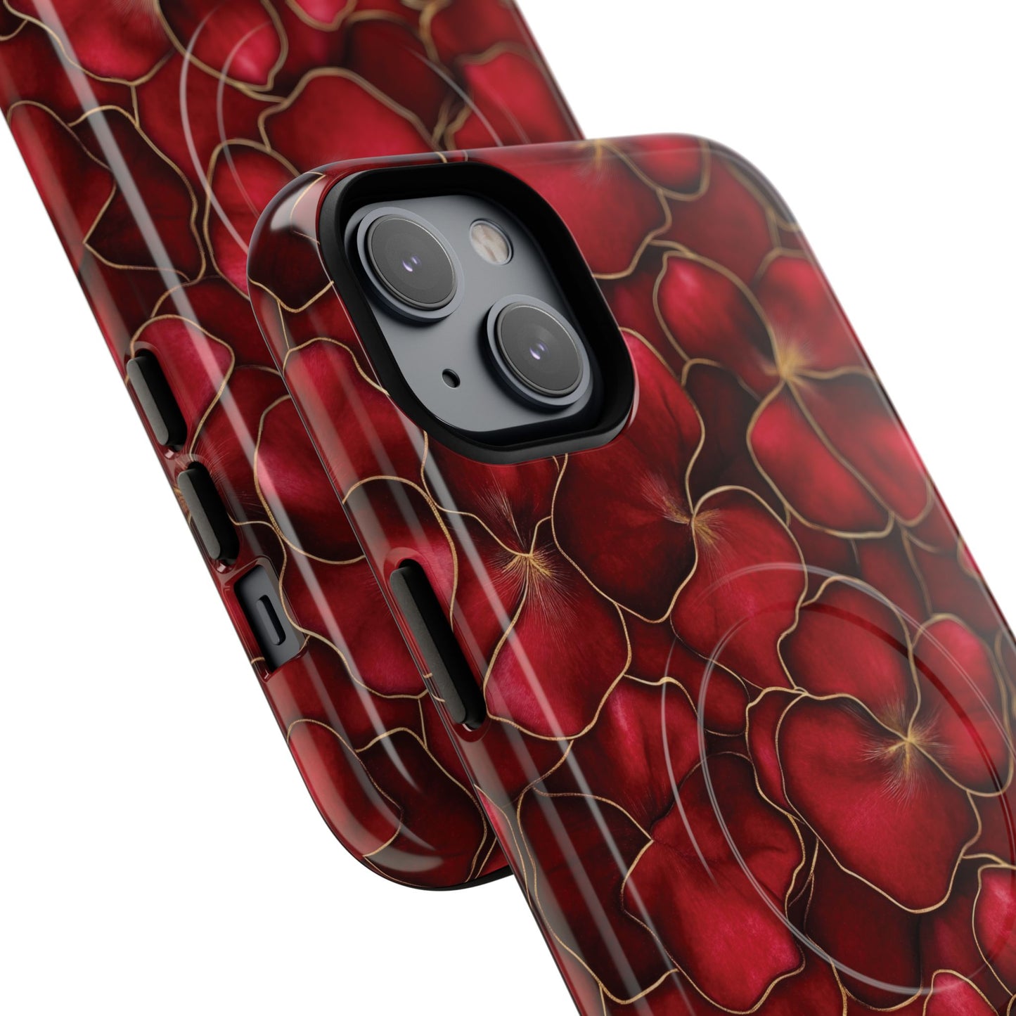 Velvet Petal Noir Tough iPhone Magnetic Case, iPhone Cover, Stylish Accessories, Gift for Her, Gift for Mother's, Floral Design, Protective iPhone Case