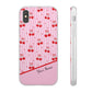 Personalized Cherry Blossom Dreams Flexi Case — Pink Retro Cherry iPhone® 7/8, 11, 12, 13, 14, 15, 16, 17, X/XS, SE, XR, Mini, Pro, Pro Max, Plus Cases.