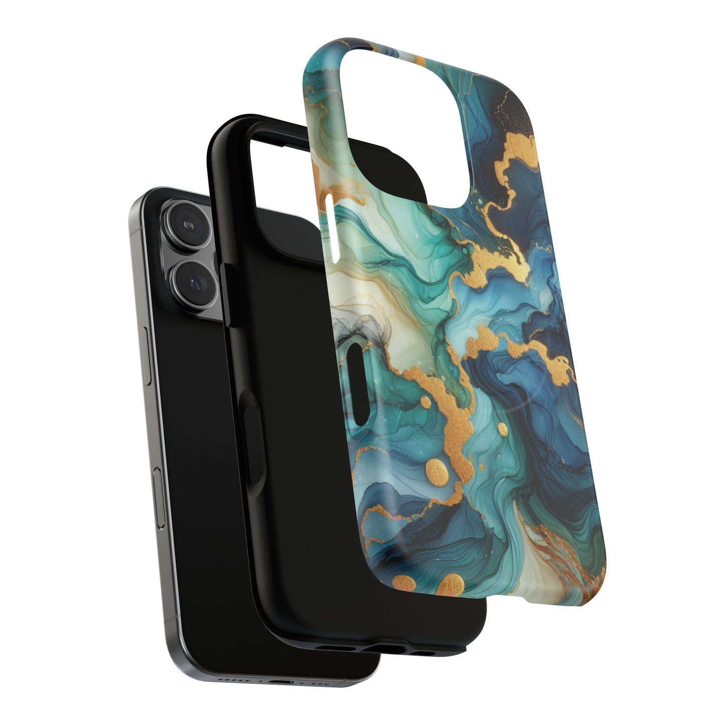 Ocean Quartz Luxe Marble Pattern Tough Magnetic iPhone Case, Phone Accessories, Luxury Gift, Durable iPhone Cover, Unique Design for iPhone Users.