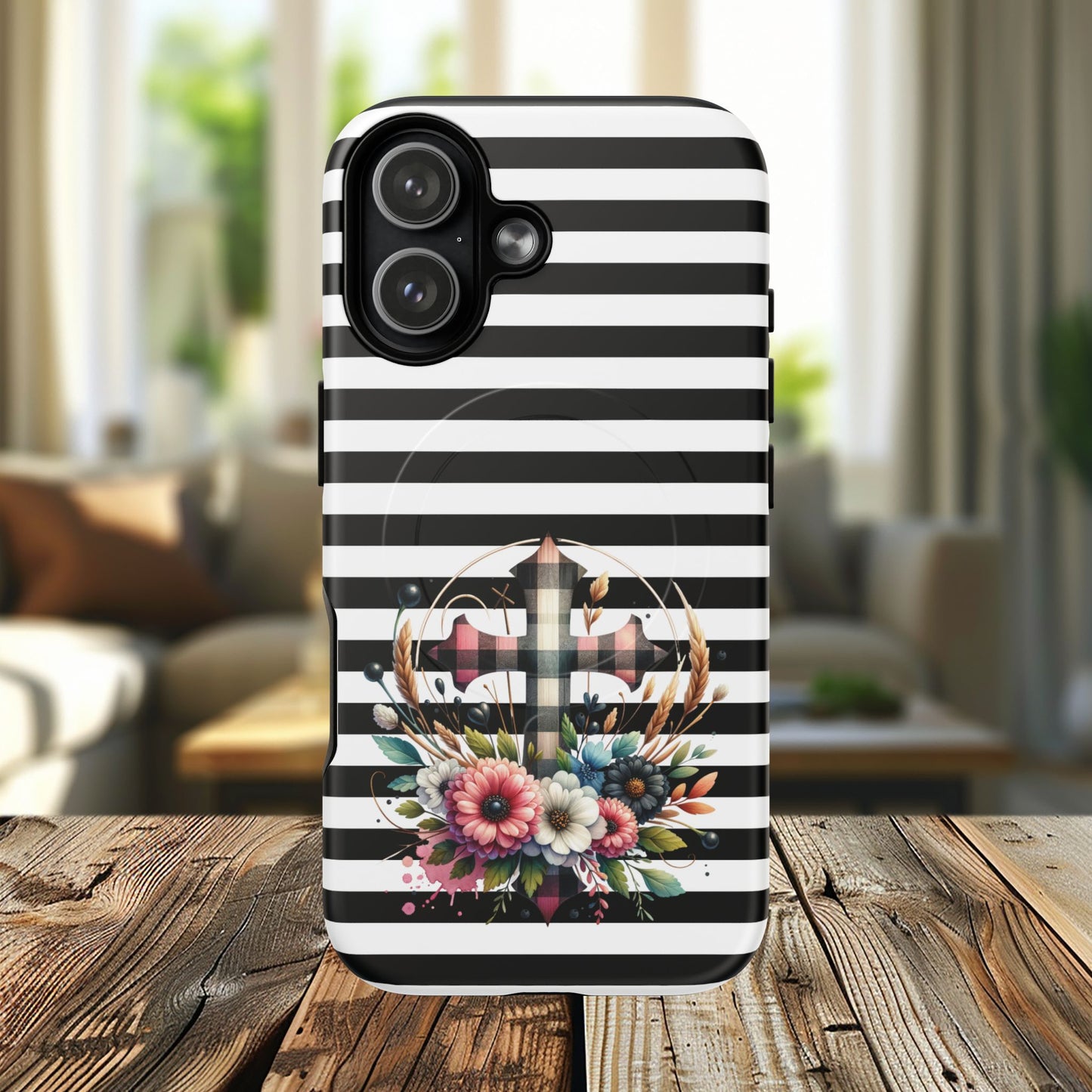 Striped in His Glory iPhone Case, Tough Magnetic Phone Protector, MagSafe iPhone Cover, Durable Case for Everyday Use, Gift for Nature Lovers, Vibrant Design.