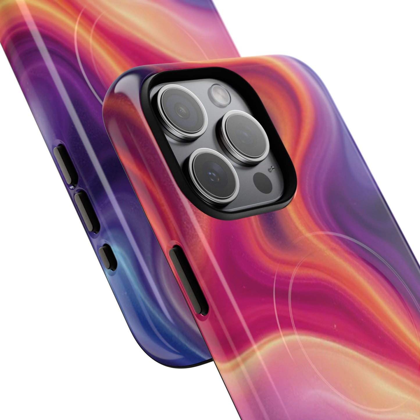 Cosmic Lava Flow Colorful Abstract iPhone Case , Tough Magnetic Protection, Stylish Accessories, Gift for Tech iPhone Lovers, Vibrant Mobile Covers