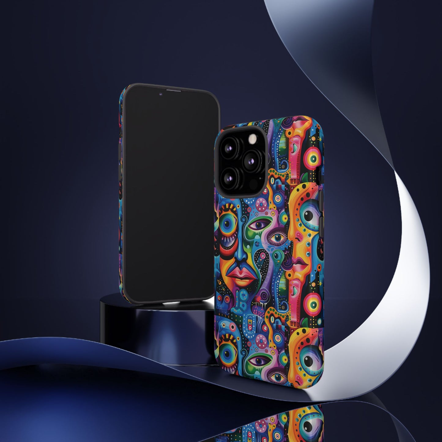 Psychedelic Visions Colorful Art iPhone Case - Tough Cases with Vibrant Abstract Design