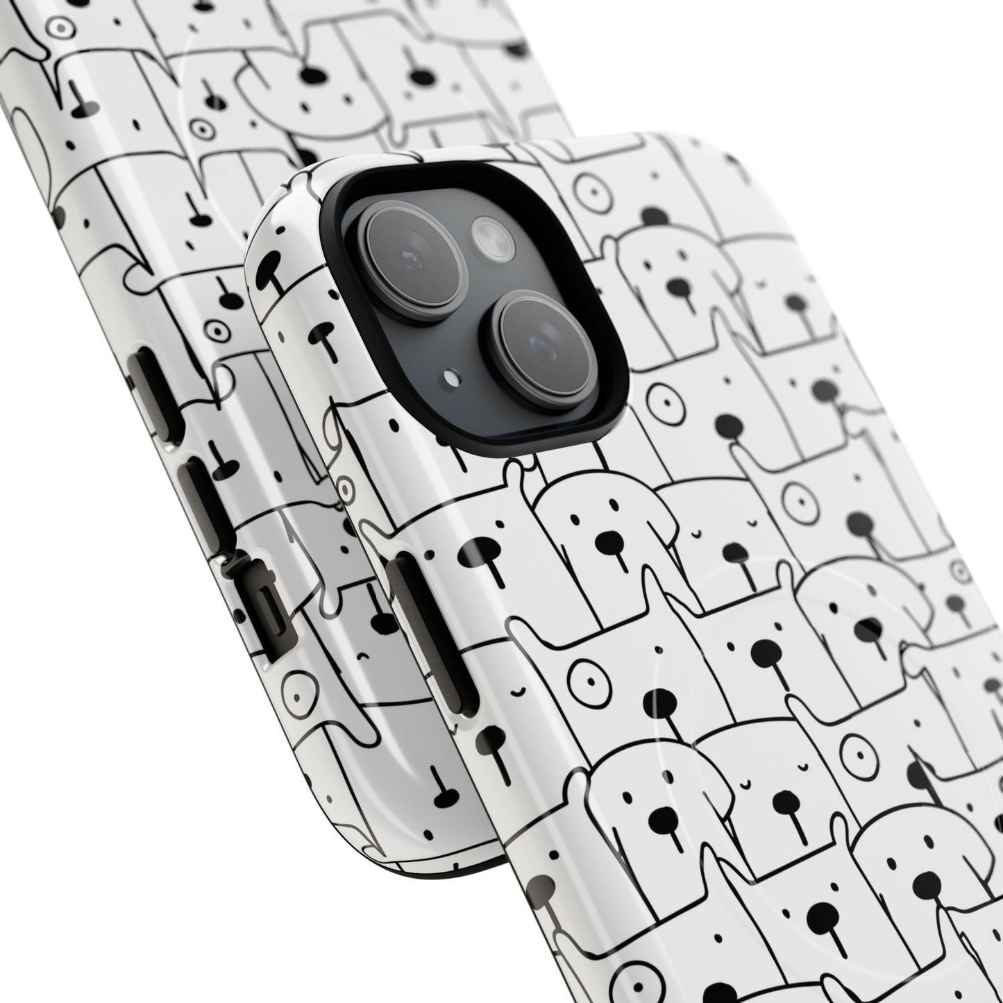 Cute Woof Line-Up iPhone Case, Tough Magnetic Case for Pet Lovers, Stylish Phone Accessory, Gift for Dog Owners, Protective Pet Case