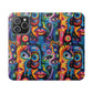 Psychedelic Visions Vibrant Art Flip iPhone and Samsung Phone Case - Colorful Faces Design for Phone Protection