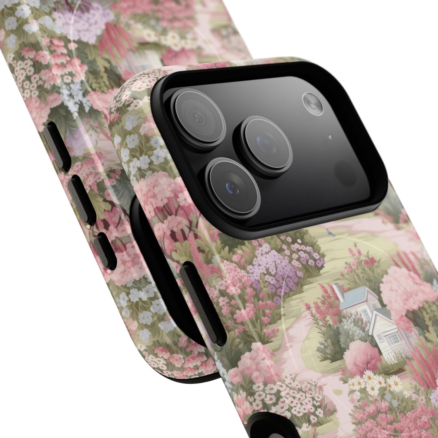Whispers of Spring Lane Tough iPhone Magnetic Case, Floral iPhone Protection, Gift for Nature Lovers, Spring Accents, Durable Design, Customizable iPhone Cases