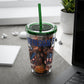 Patriotic Eagle 16oz Tumbler with Straw — "Happy 4th of July" USA Design