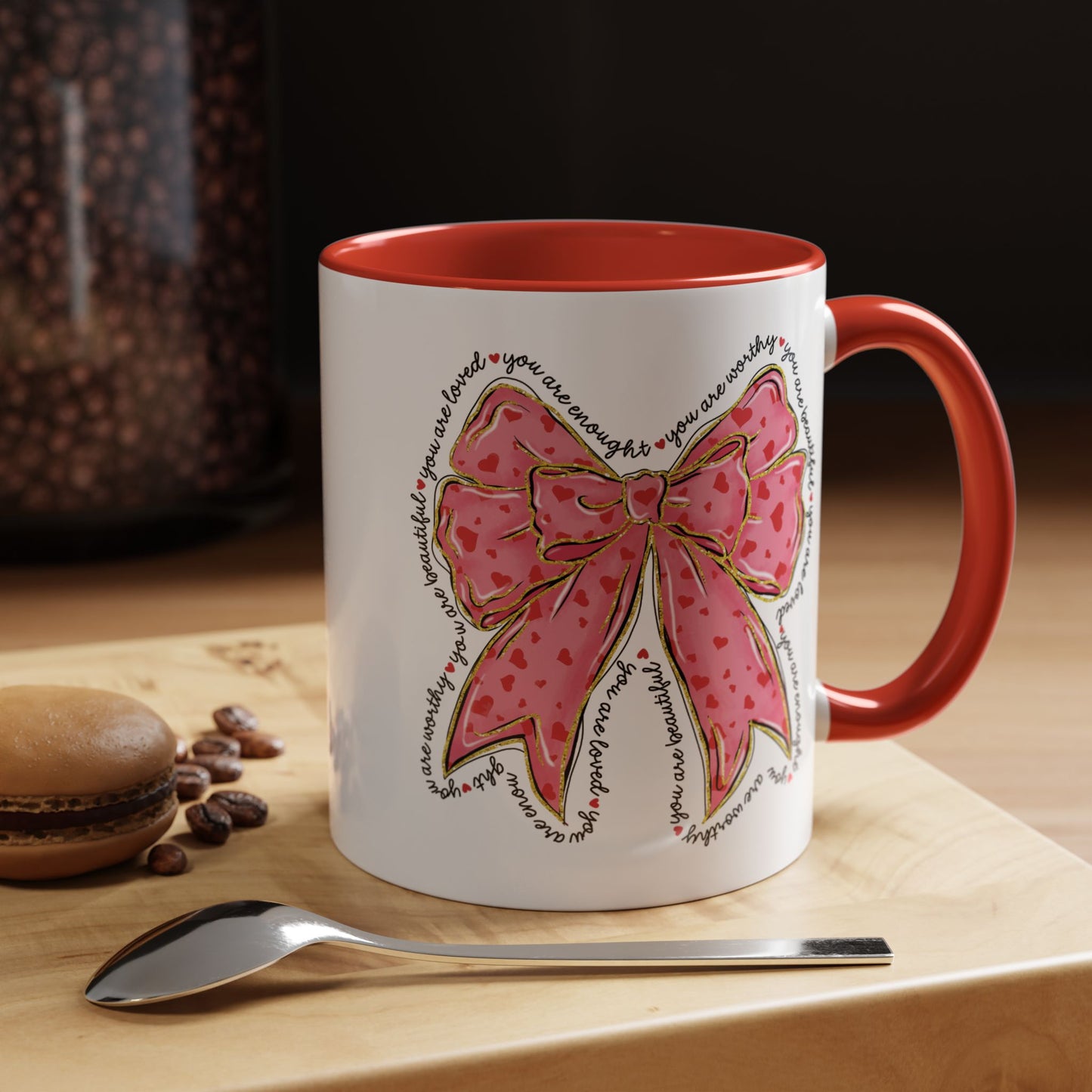 Affirmation Bow Accent Coffee Mug (11oz).